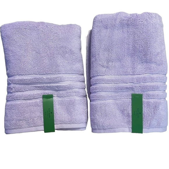 Kate Spade New York light purple lilac Bath Towel Set of 2 NWT - Picture 5 of 6